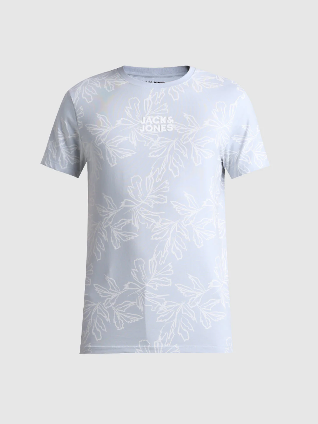 Light Blue Floral Cotton T-shirt - Image 7