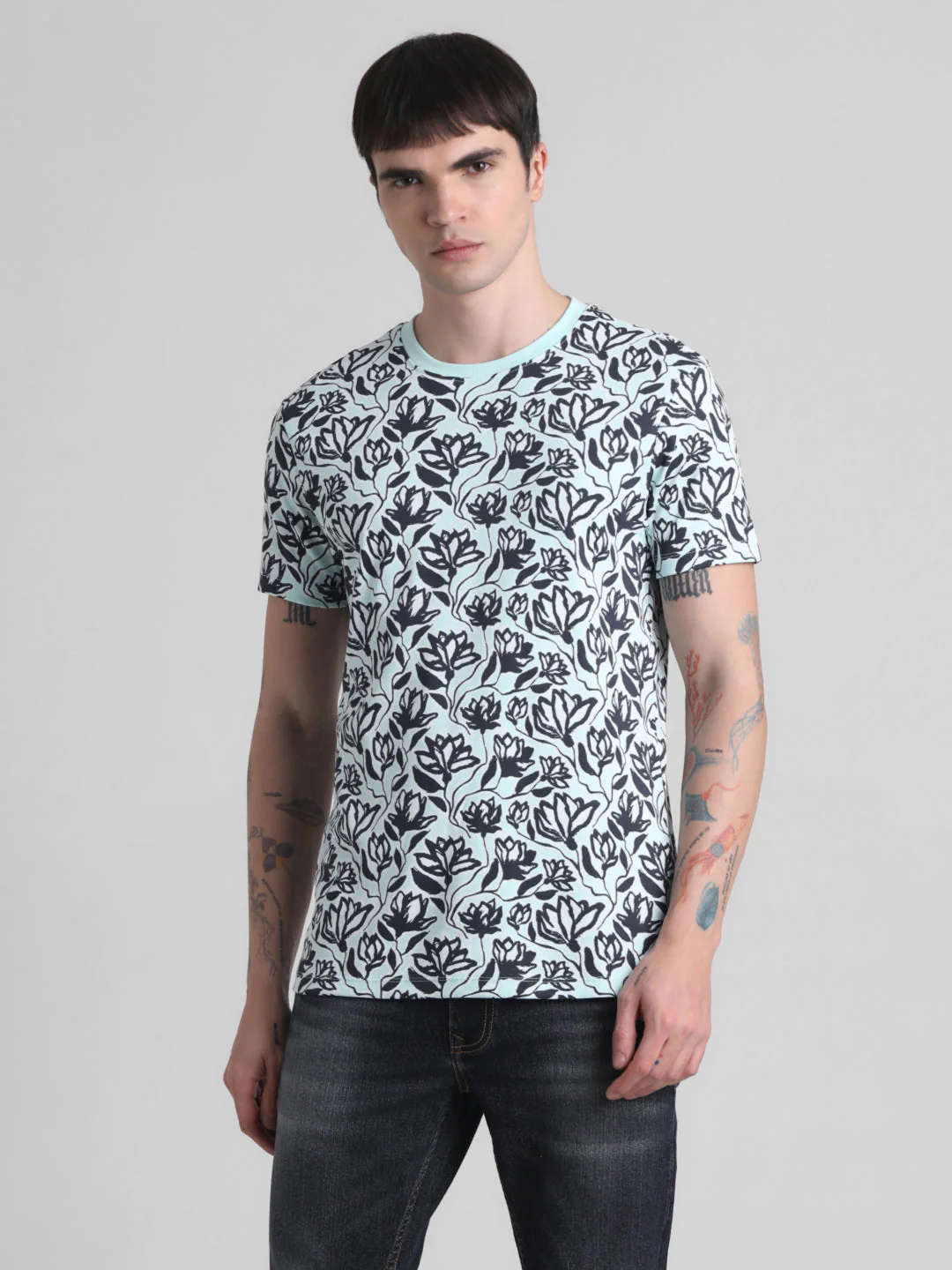 Floral Cotton Slim Fit T-shirt - Image 2