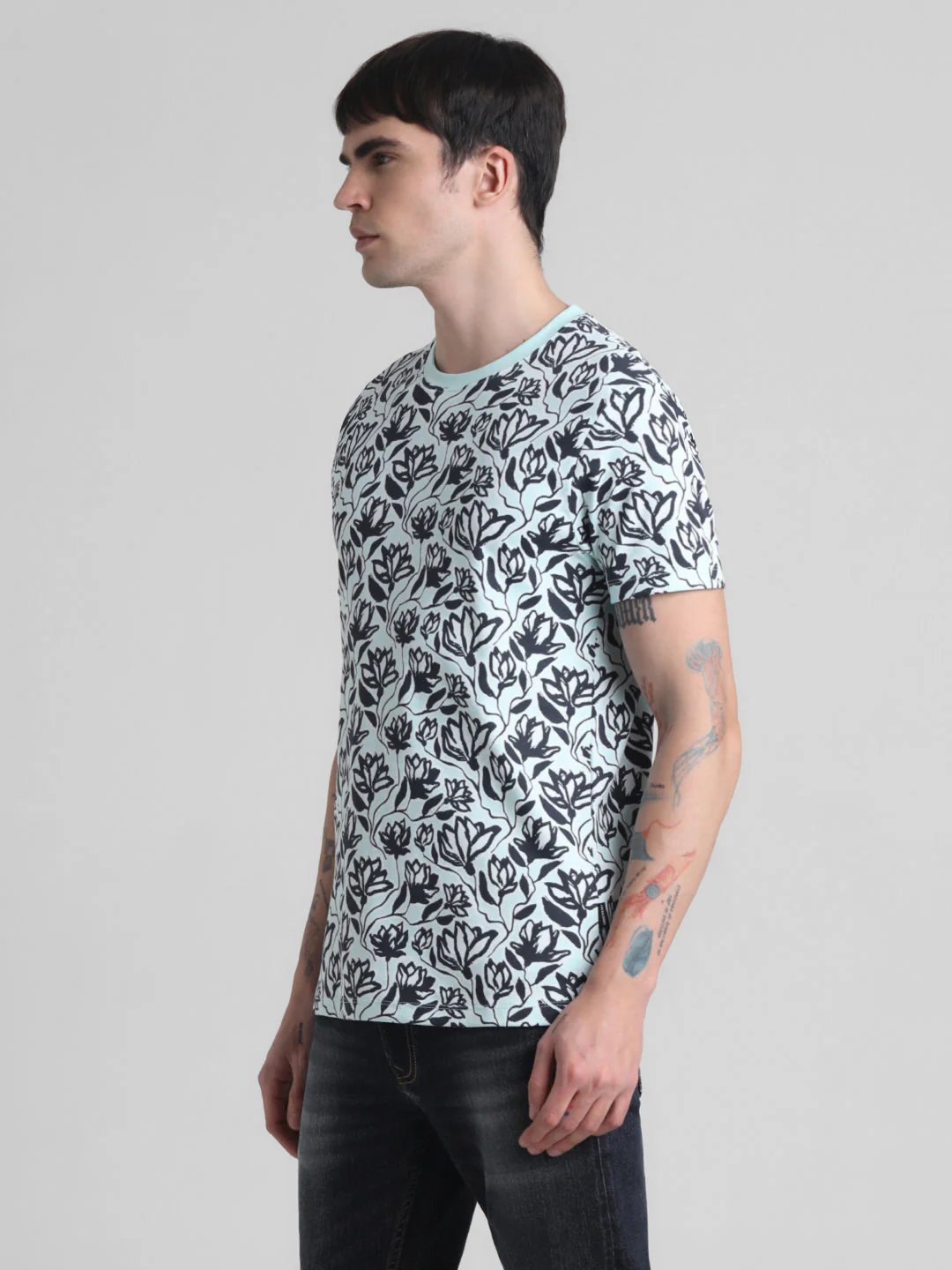 Floral Cotton Slim Fit T-shirt - Image 3