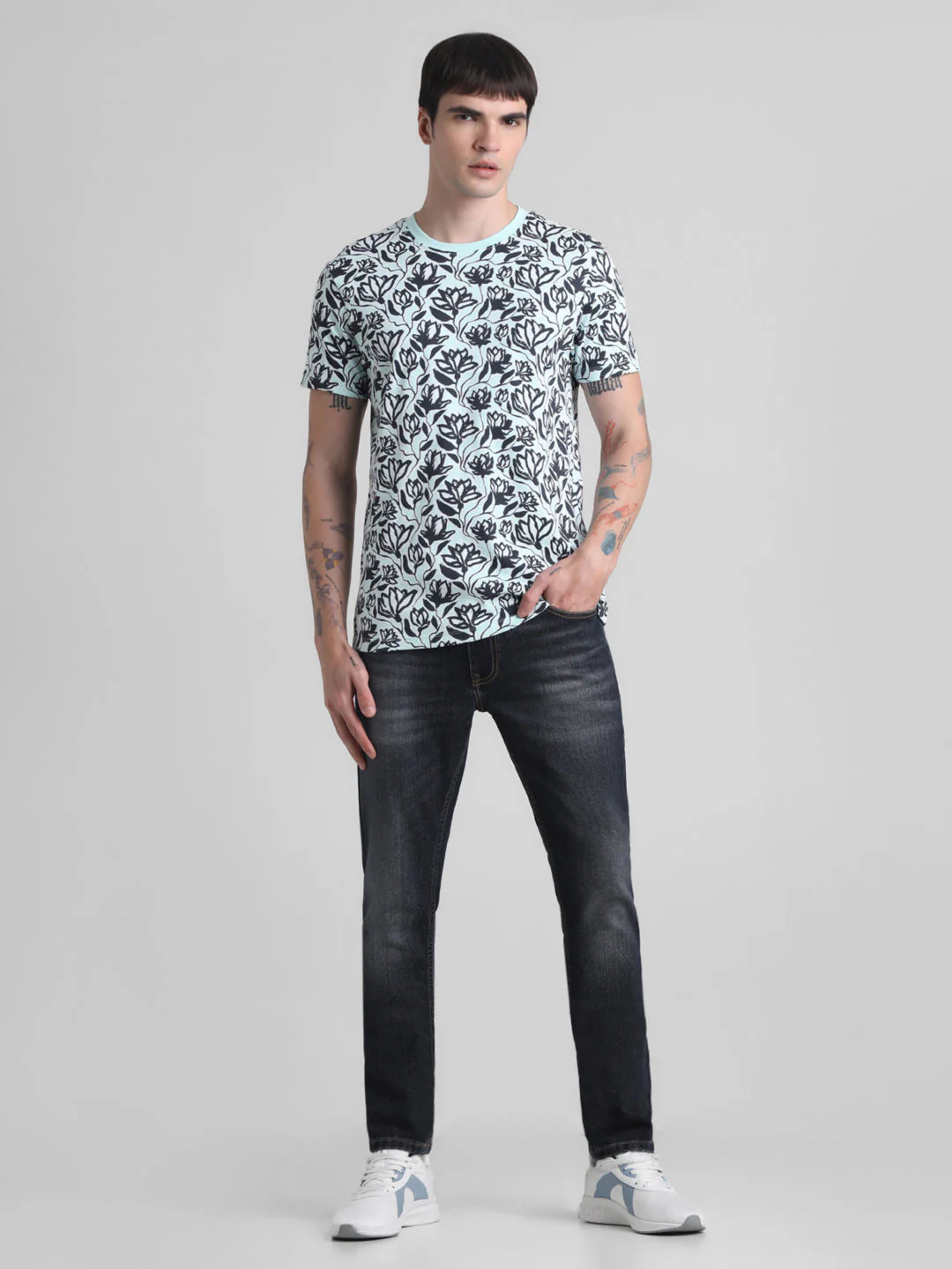 Floral Cotton Slim Fit T-shirt - Image 6