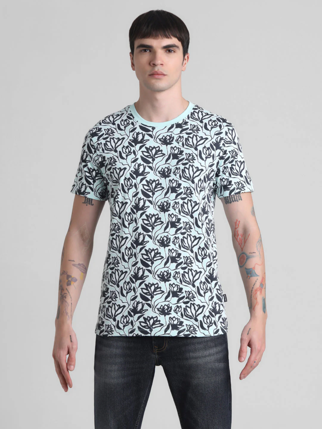 Floral Cotton Slim Fit T-shirt - Image 8