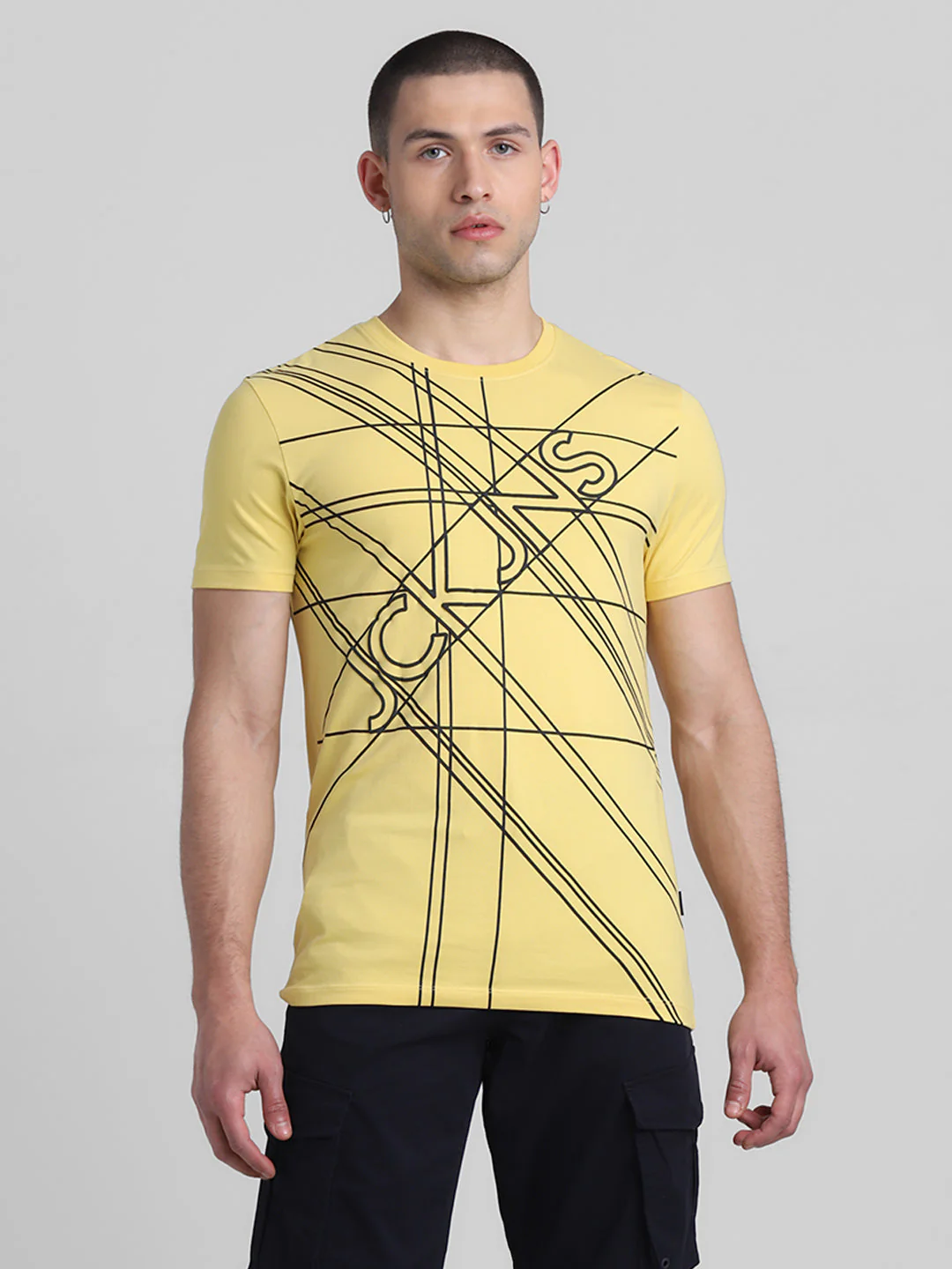Yellow Typographic Logo T-shirt - Image 2