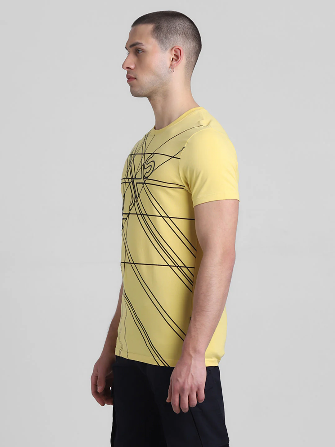 Yellow Typographic Logo T-shirt - Image 3