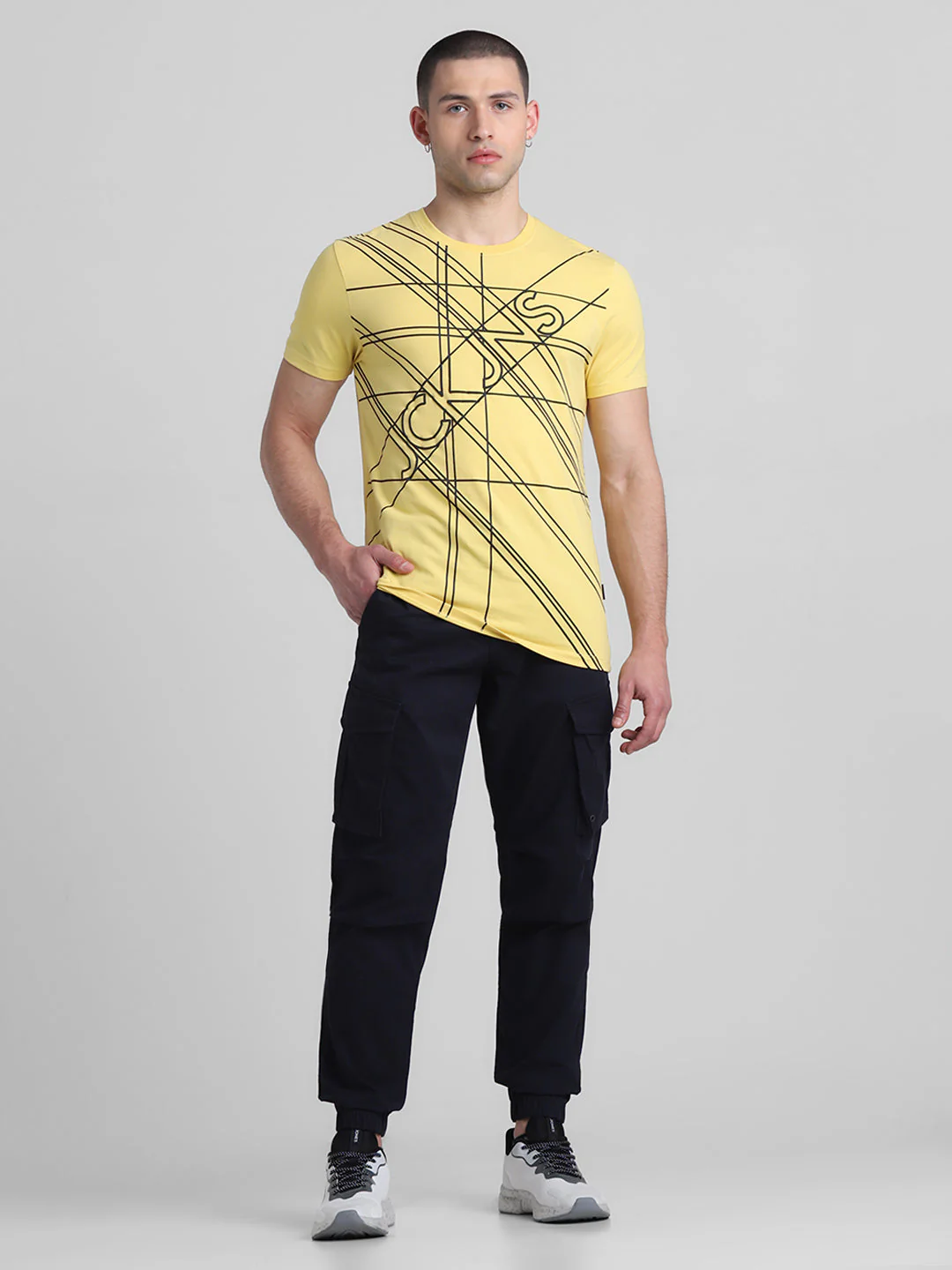 Yellow Typographic Logo T-shirt - Image 6