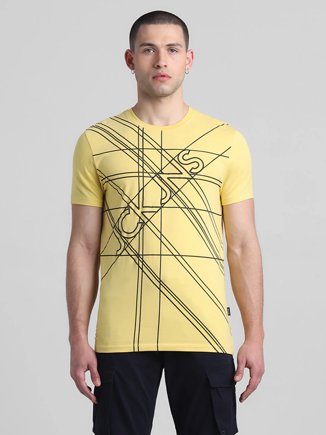 Yellow Typographic Logo T-shirt - Image 8