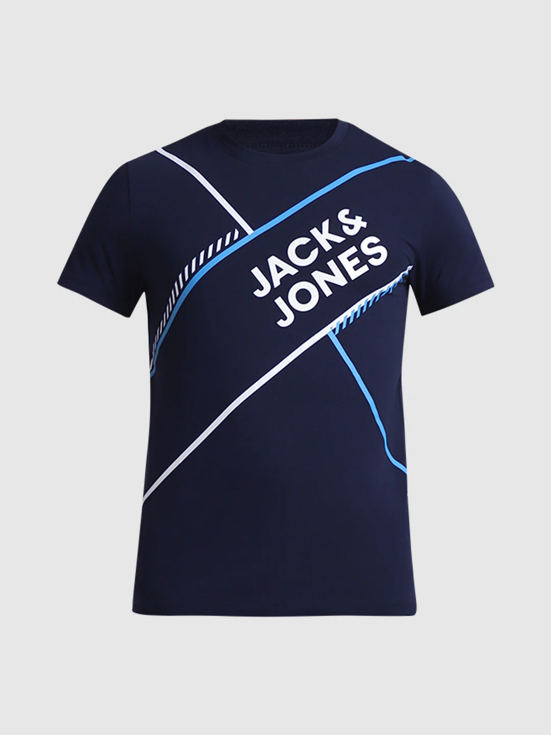 Navy Logo Print Cotton T-shirt - Image 7