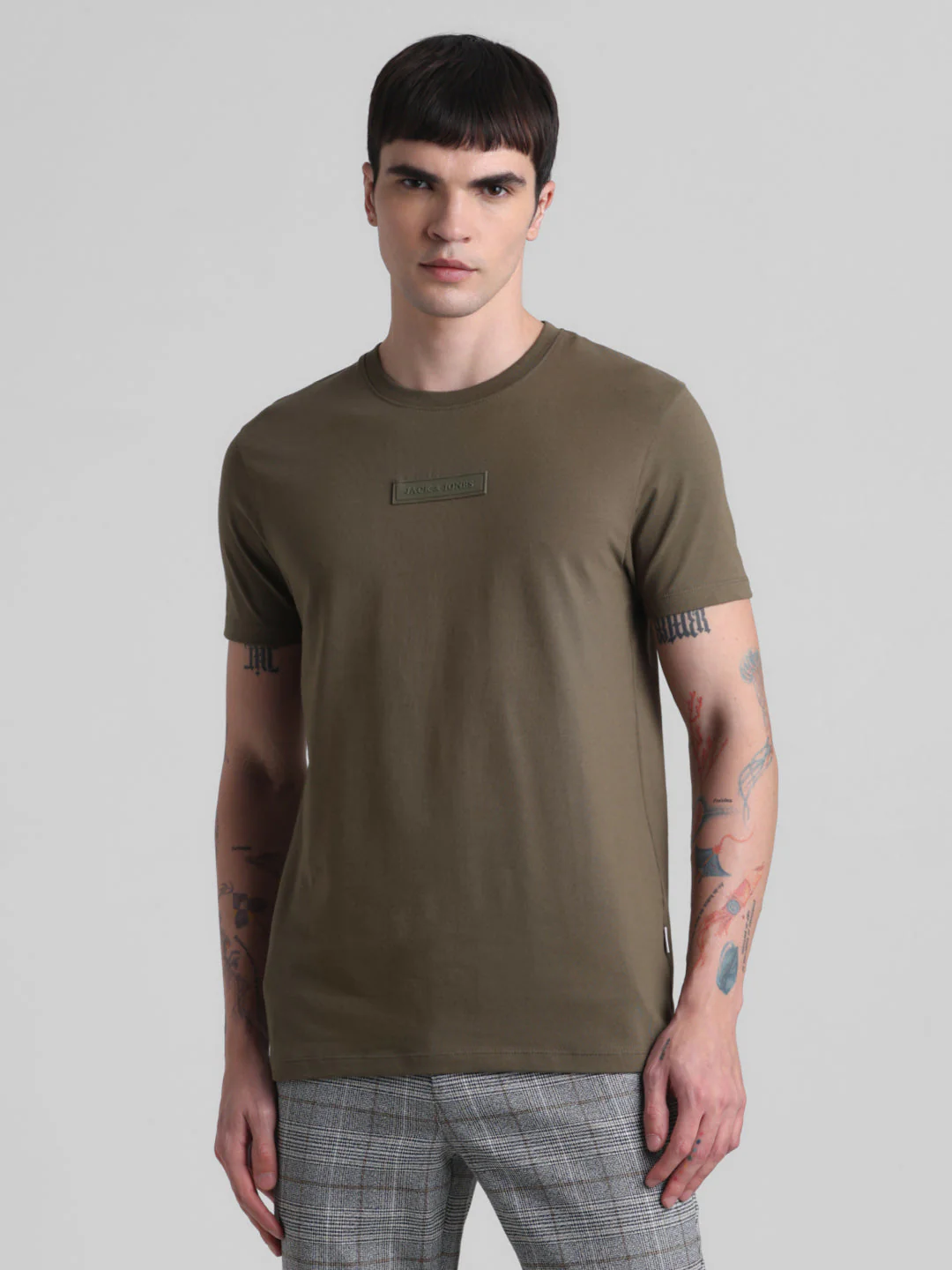 Olive Green Slim Fit T-shirt - Image 2