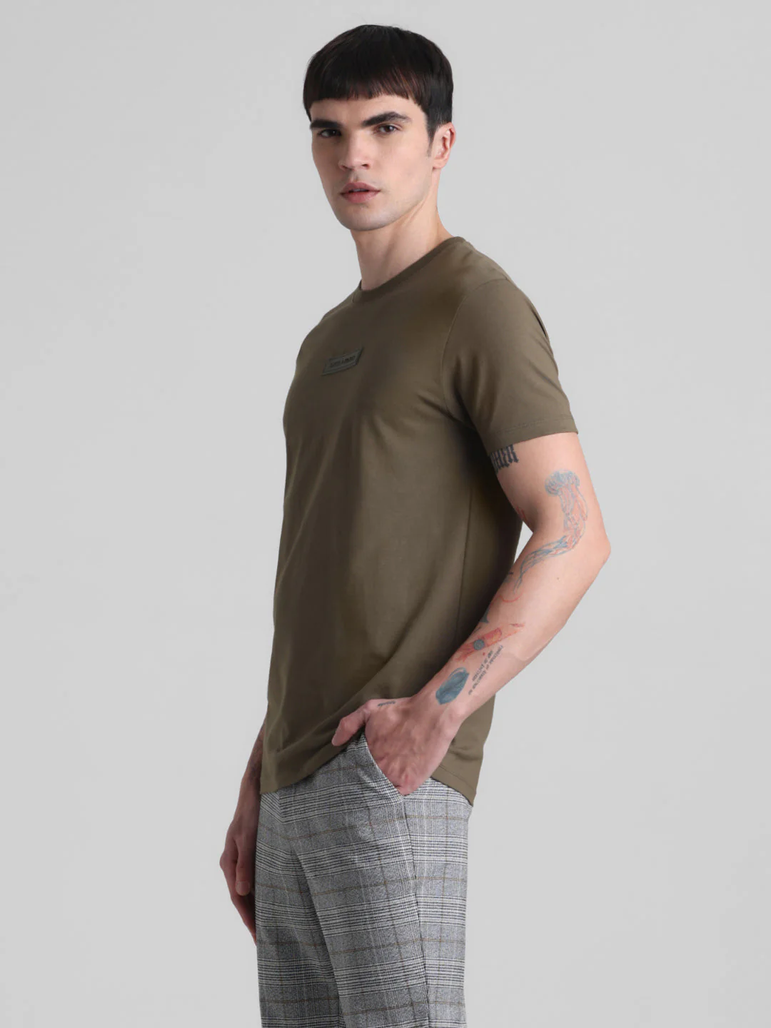 Olive Green Slim Fit T-shirt - Image 3