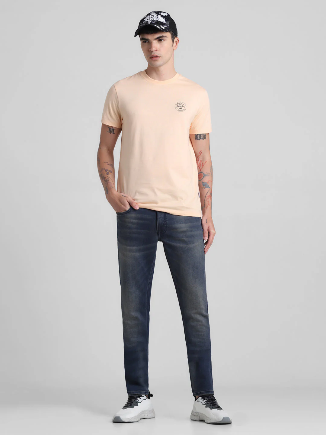 Dark Blue Knitted Liam Super Skinny Jeans - Image 5