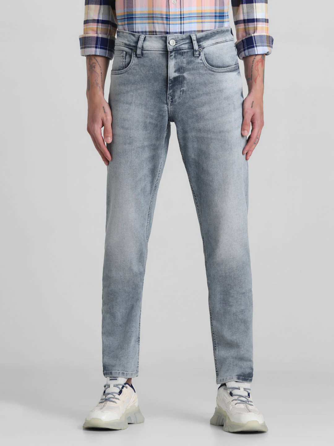 Grey 5 Pocket Glenn Slim Fit Jeans - Image 7
