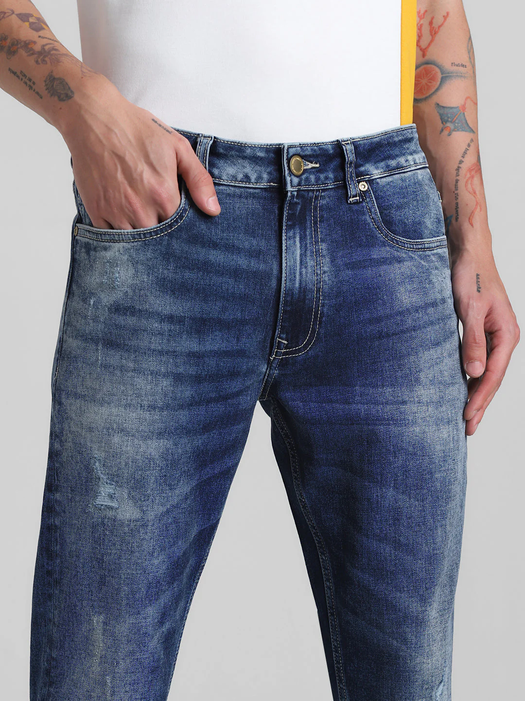 Blue Washed Ben Skinny Jeans - Image 4