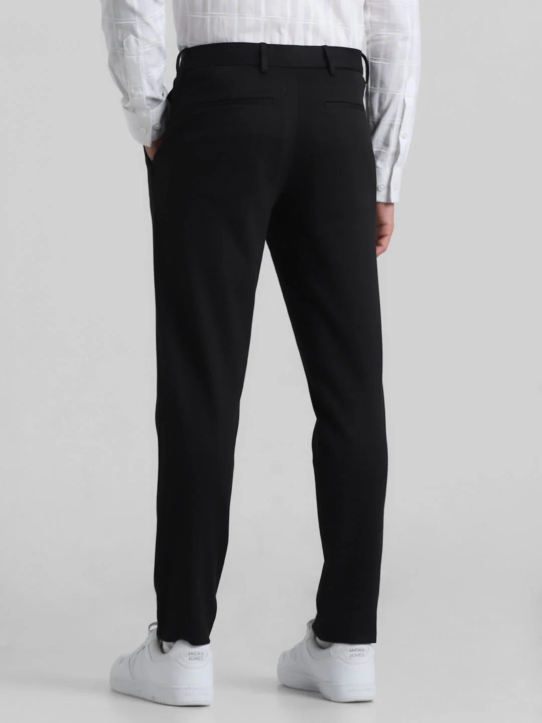 Black Knitted Slim Fit Trousers - Image 3