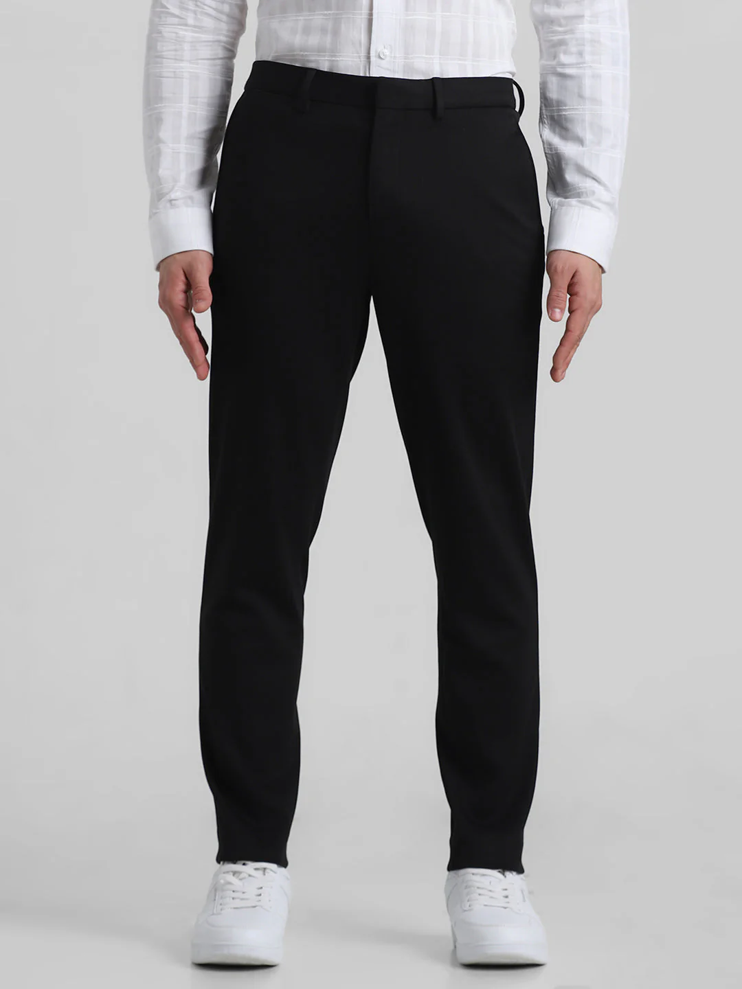 Black Knitted Slim Fit Trousers - Image 7