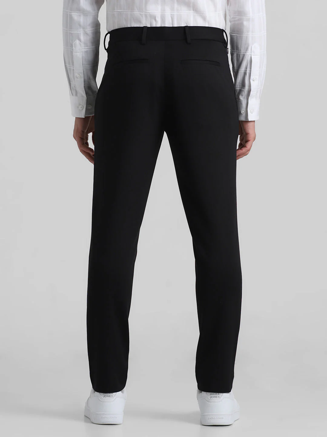 Black Knitted Slim Fit Trousers - Image 8