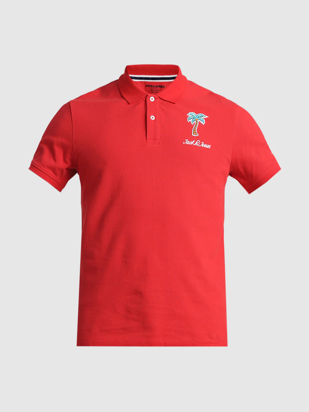 Red Applique Patchwork Printed Polo - Image 7