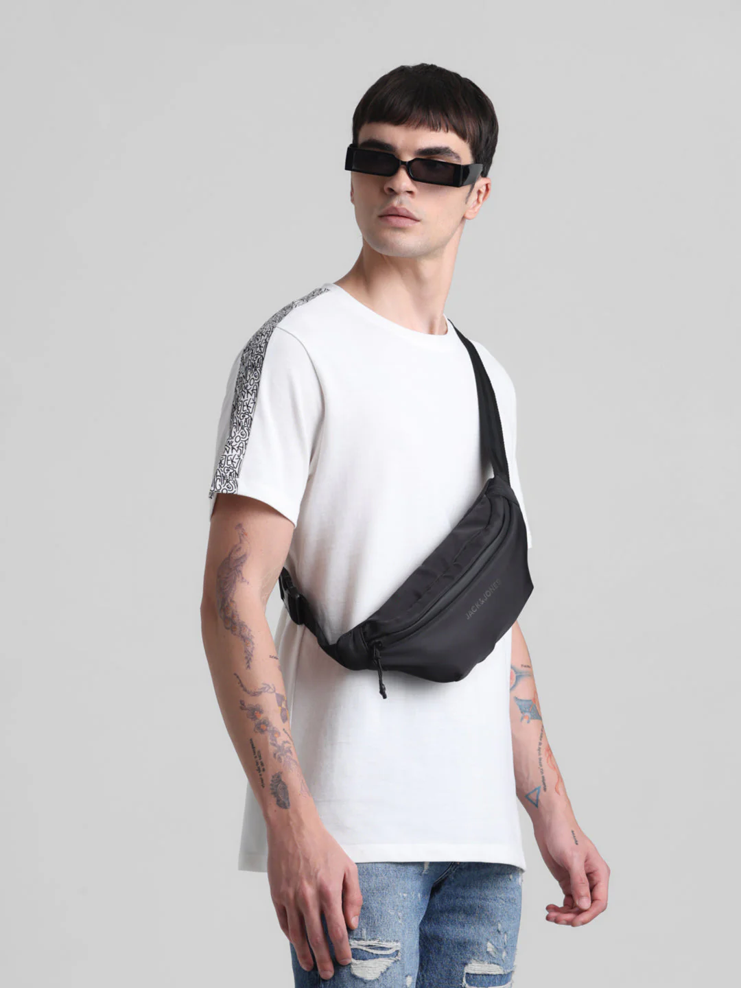 Black Contrast Tape T-shirt
