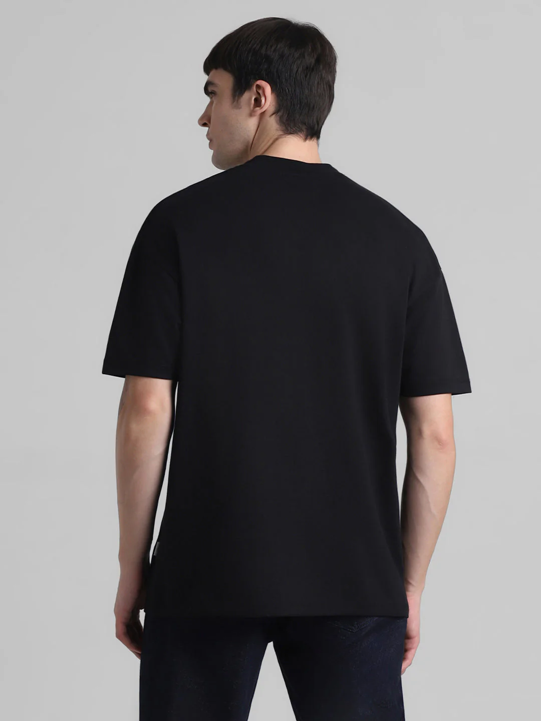 Black Boxy Fit Crew Neck T-shirt - Image 4