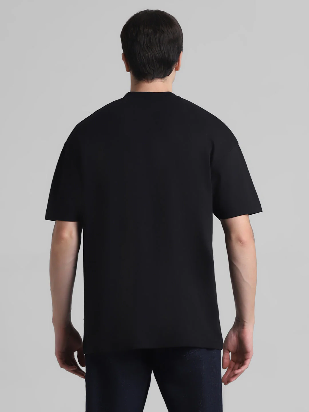 Black Boxy Fit Crew Neck T-shirt - Image 9