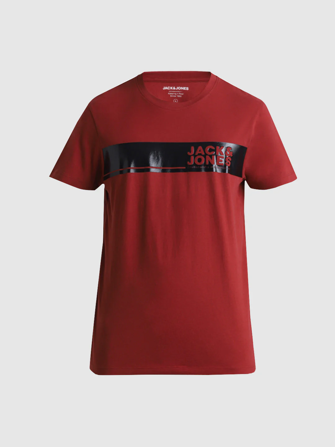Red Chest Print Cotton T-shirt - Image 7