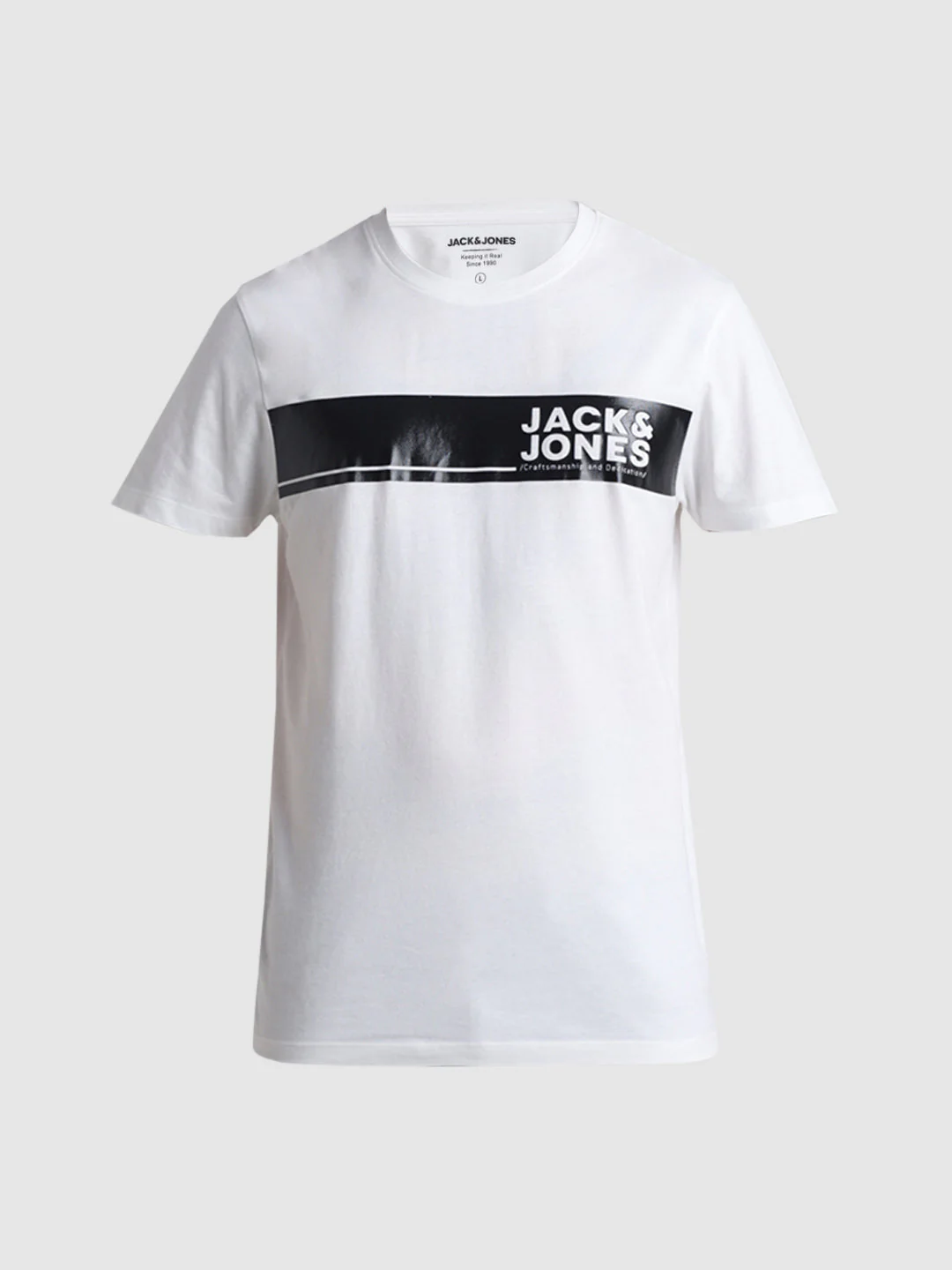 White Chest Print Cotton T-shirt - Image 7