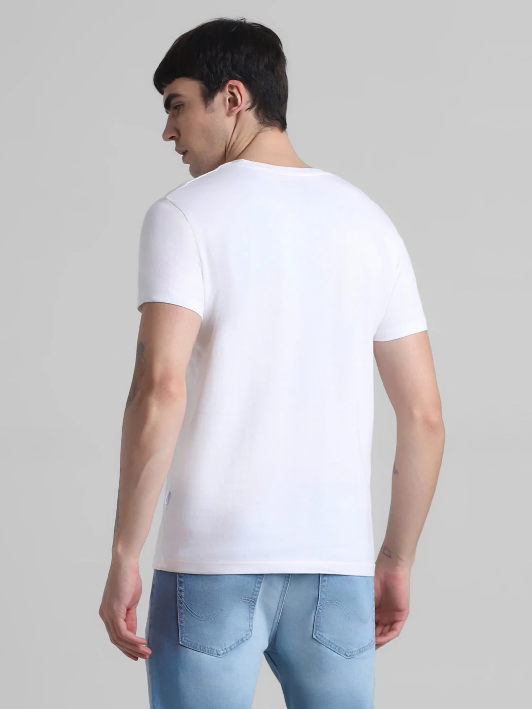 White Logo Print Cotton T-shirt - Image 4