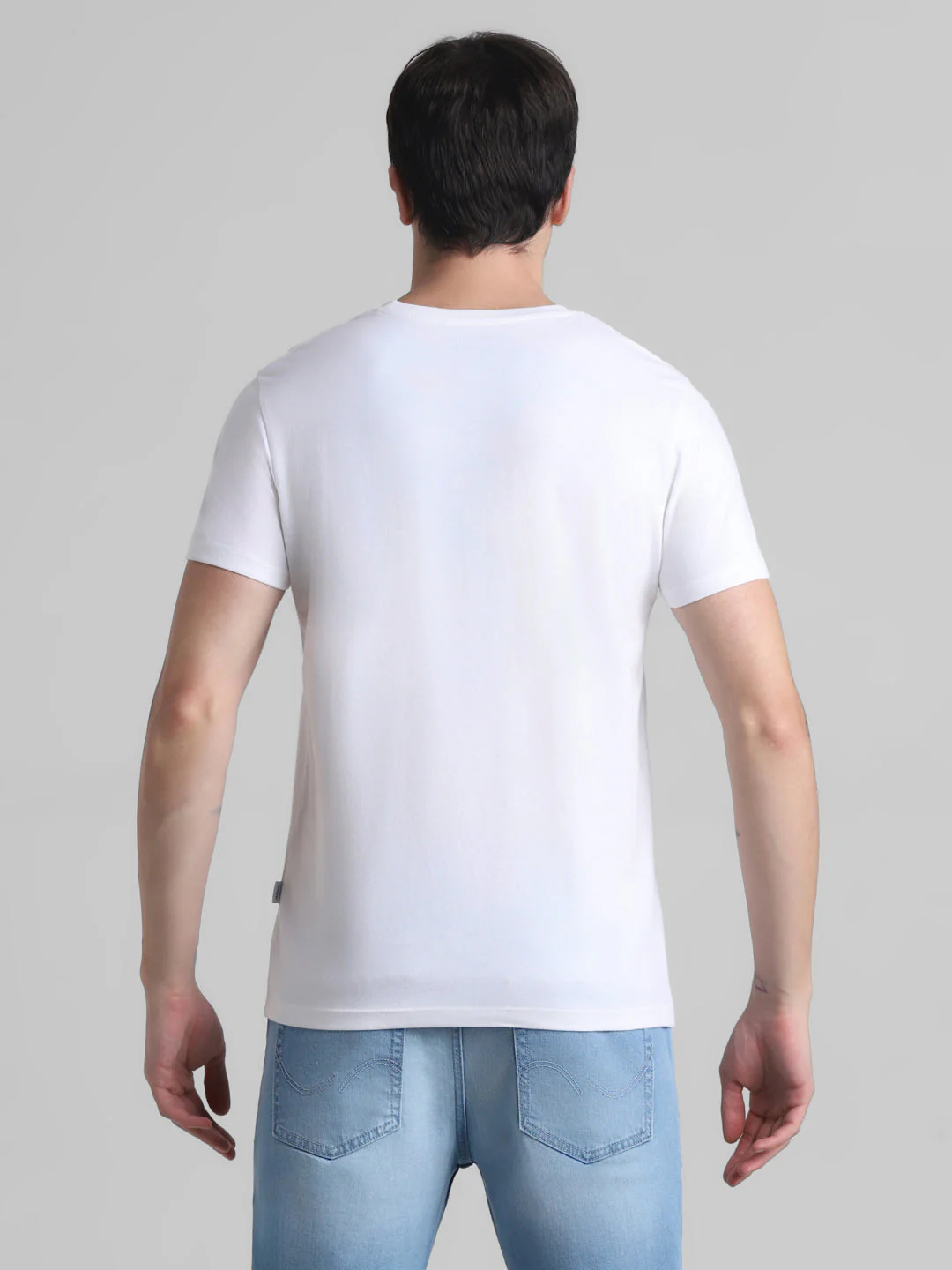White Logo Print Cotton T-shirt - Image 9