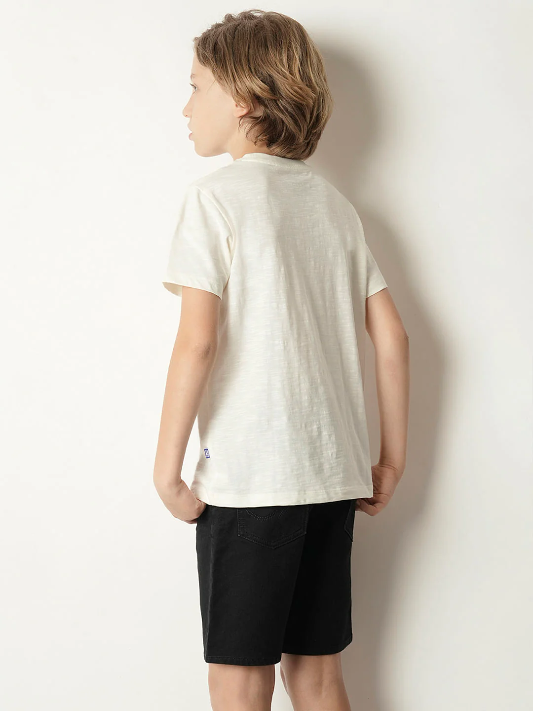 Boys Beige Graphic Print Crew Neck T-shirt - Image 4