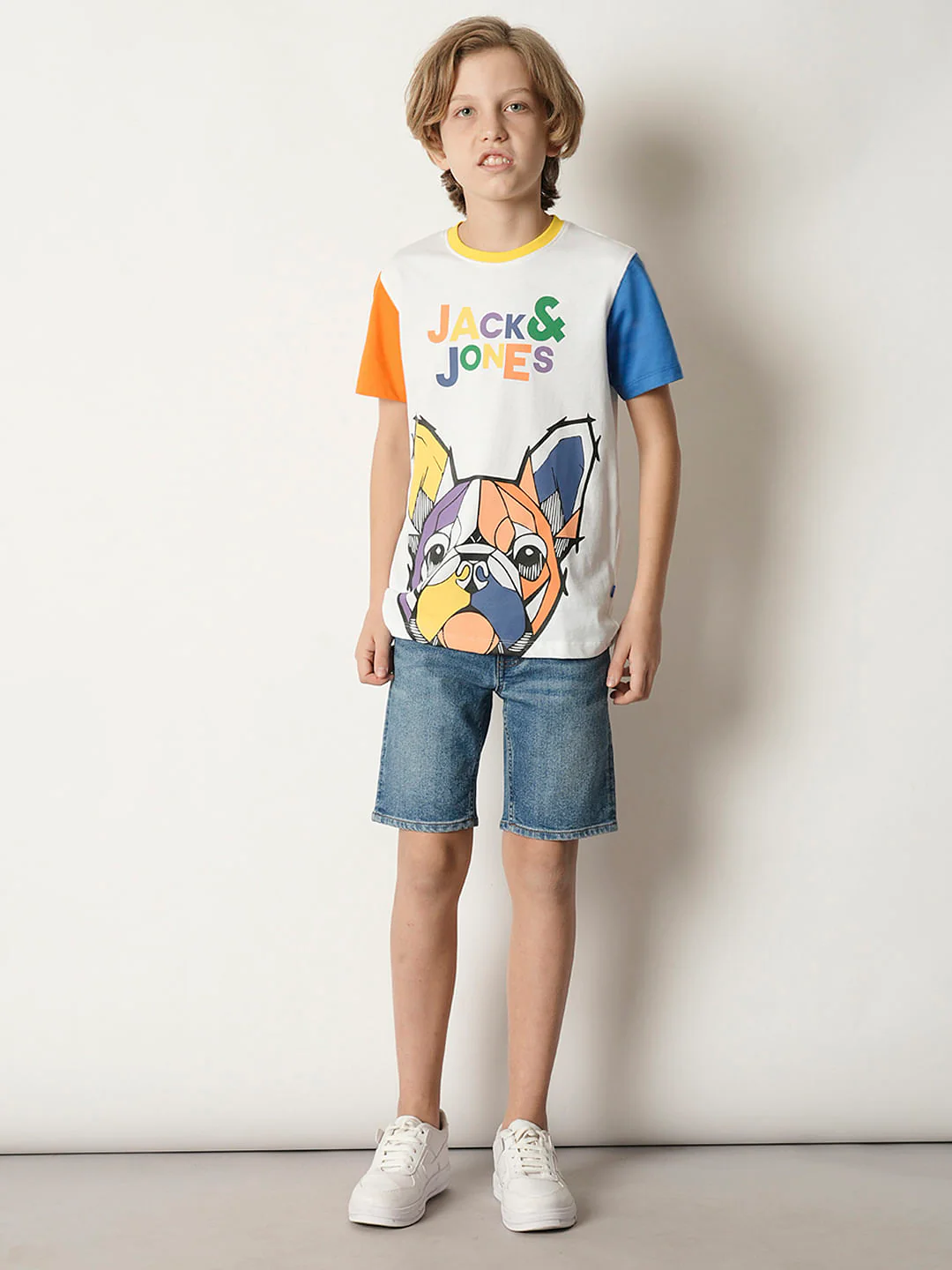 Boys White Colourblocked Print T-shirt - Image 5