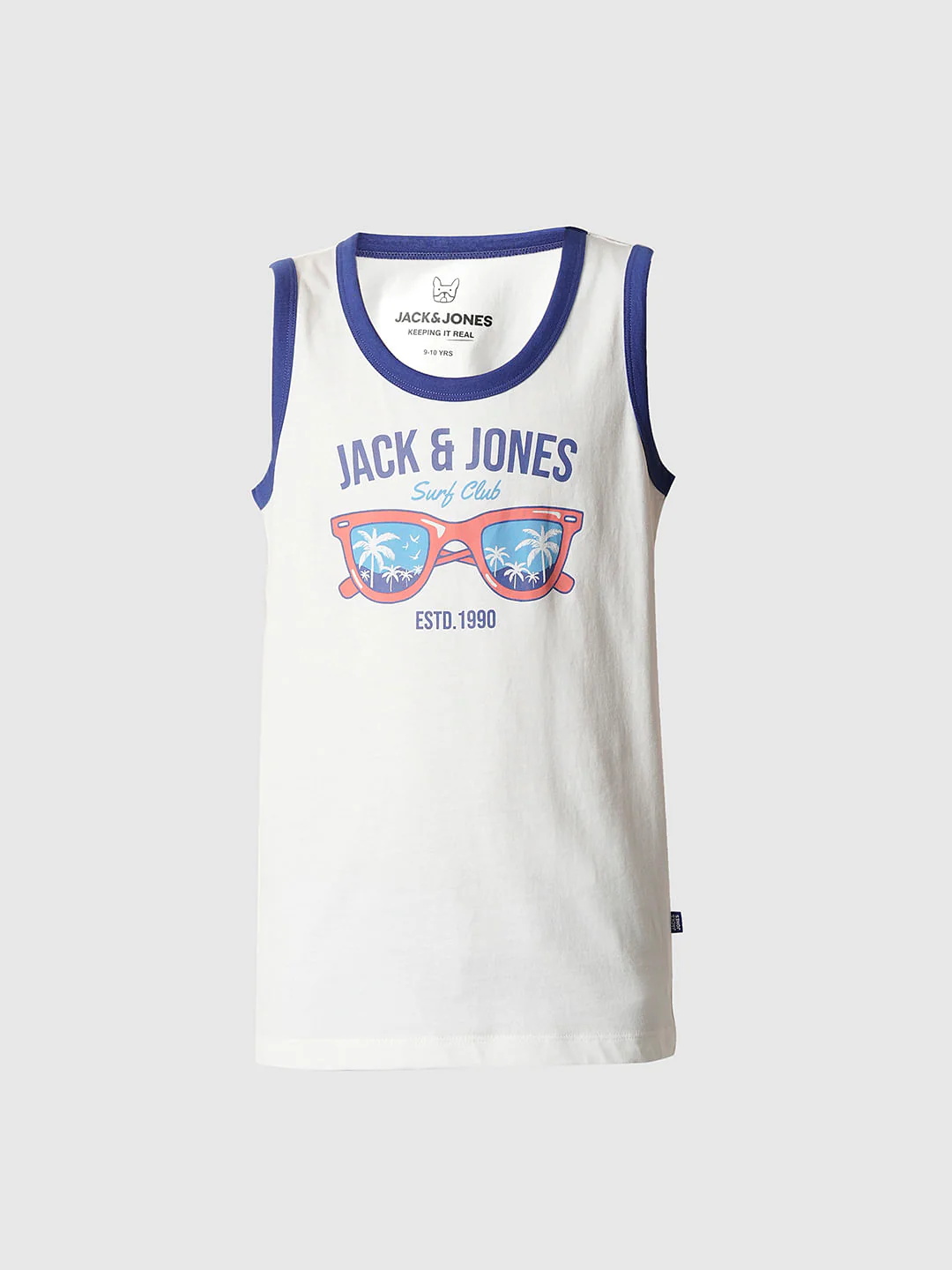 Boys White Printed Sleeveless T-shirt - Image 7