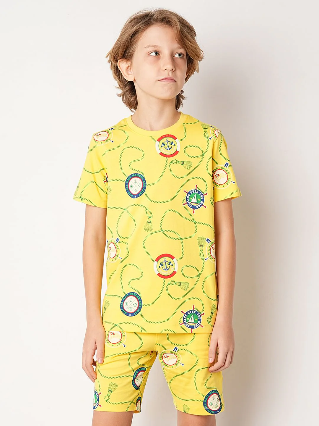 Yellow Badges Print Co-ord Set T-shirt - Image 2