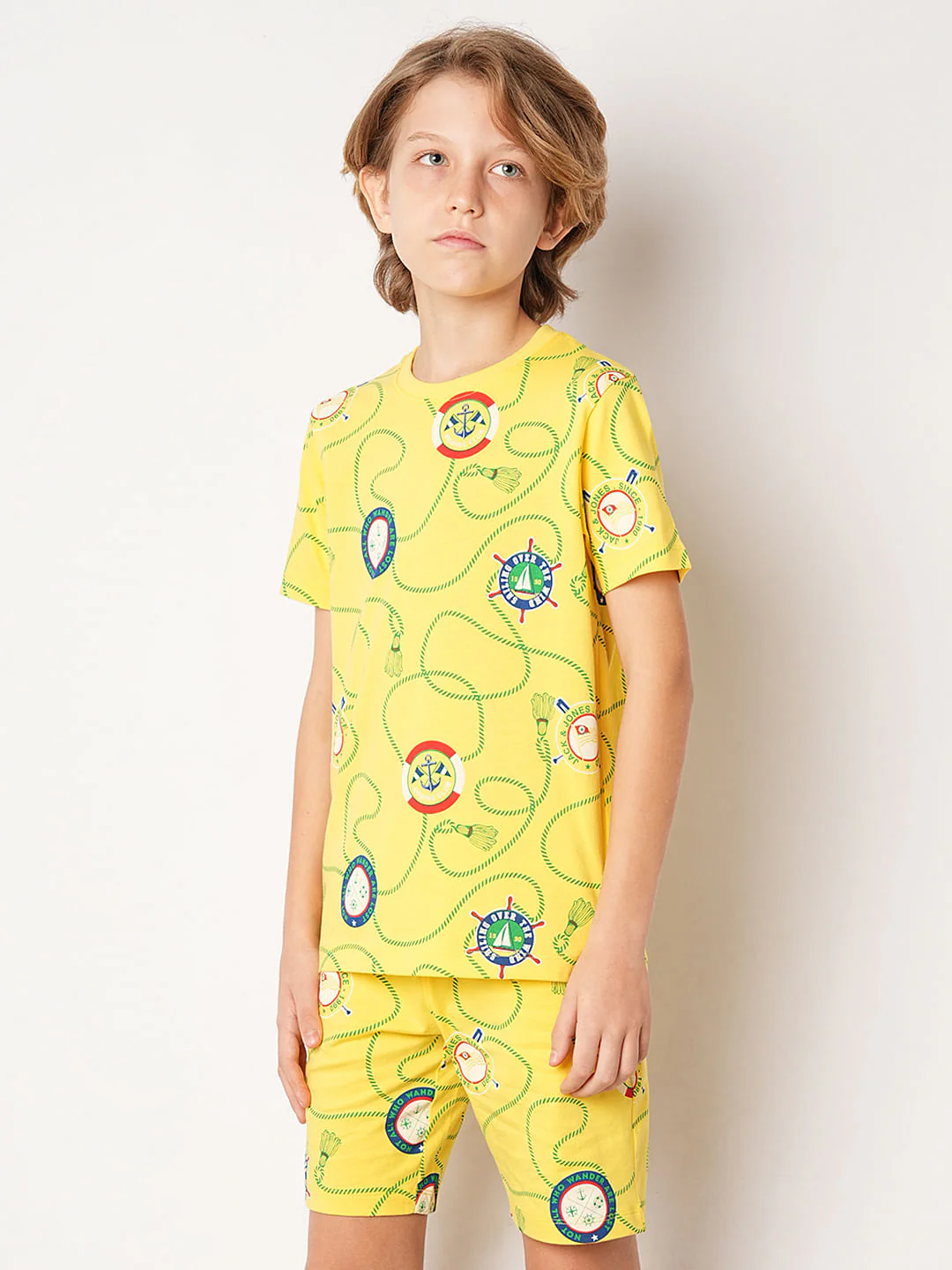Yellow Badges Print Co-ord Set T-shirt - Image 3