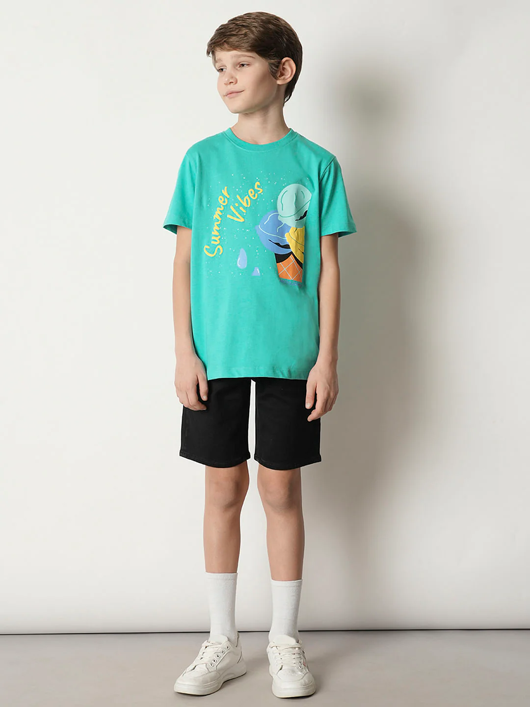 Boys Green Graphic Print T-shirt - Image 5