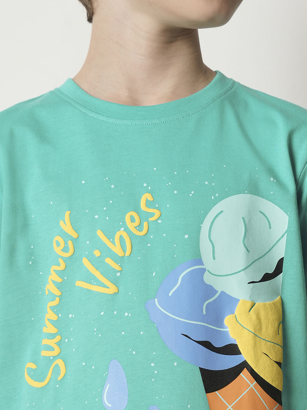 Boys Green Graphic Print T-shirt - Image 6