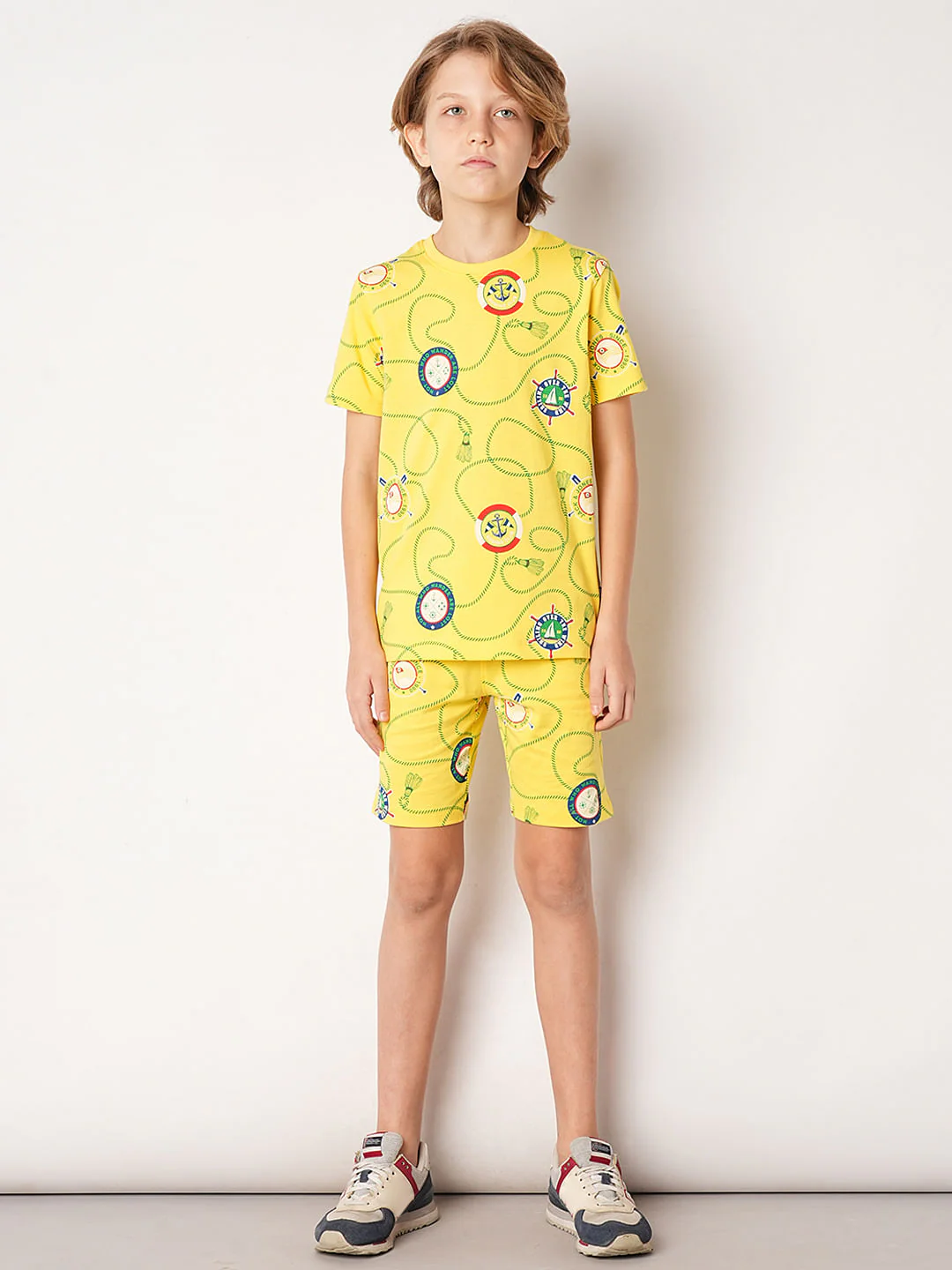 Yellow Badges Print Co-ord Set Shorts - Image 5