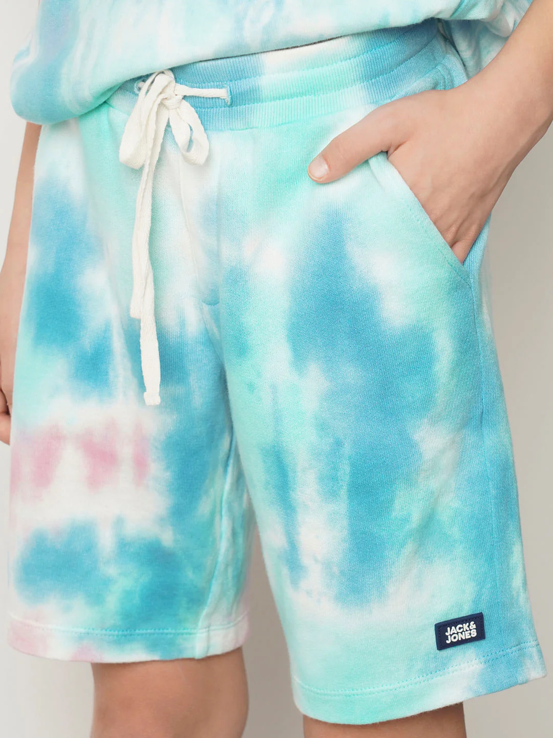 Boys Blue Tie & Dye Co-ord Set Shorts - Image 6