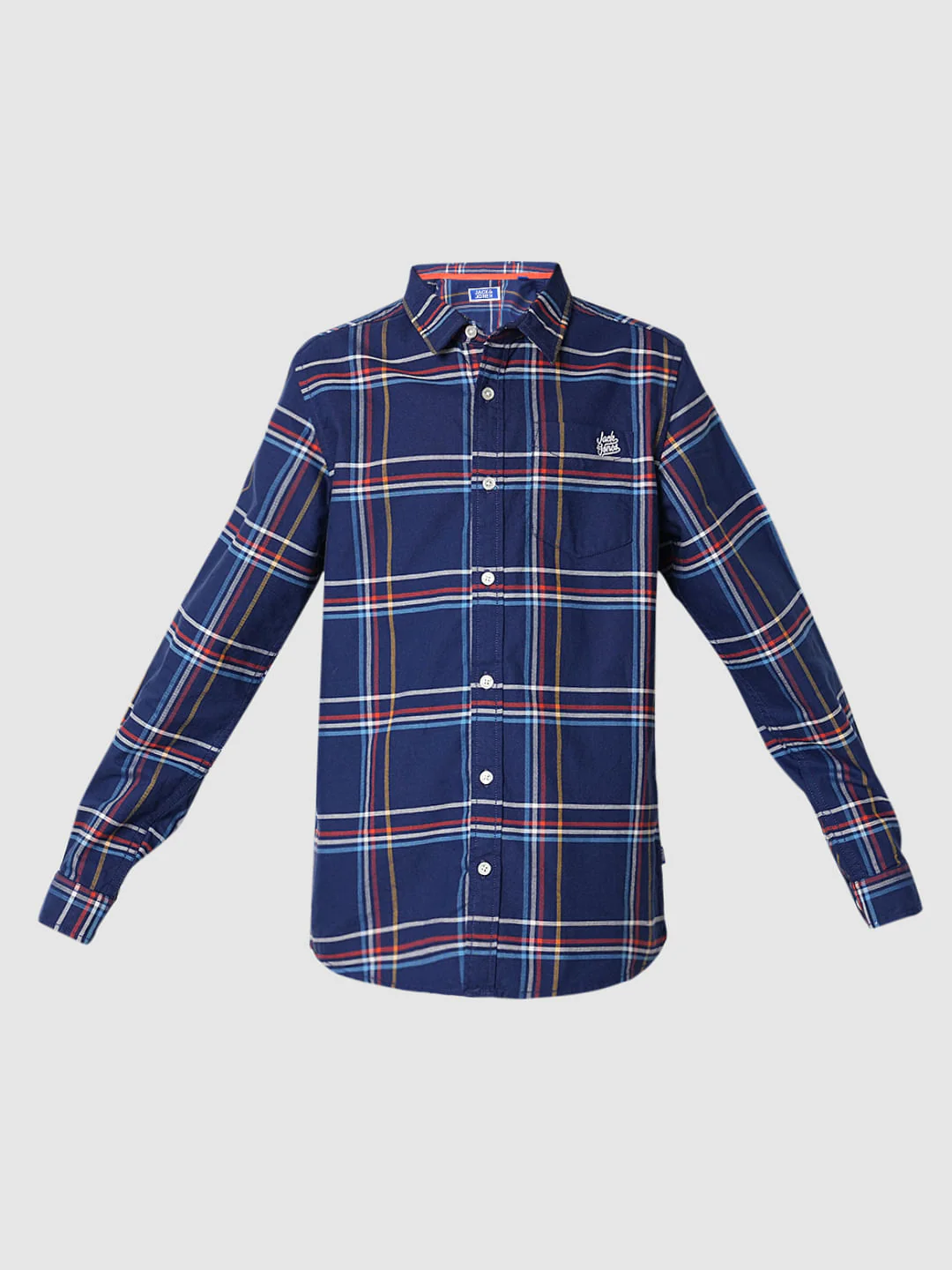 Boys Blue Check Cotton Shirt - Image 7