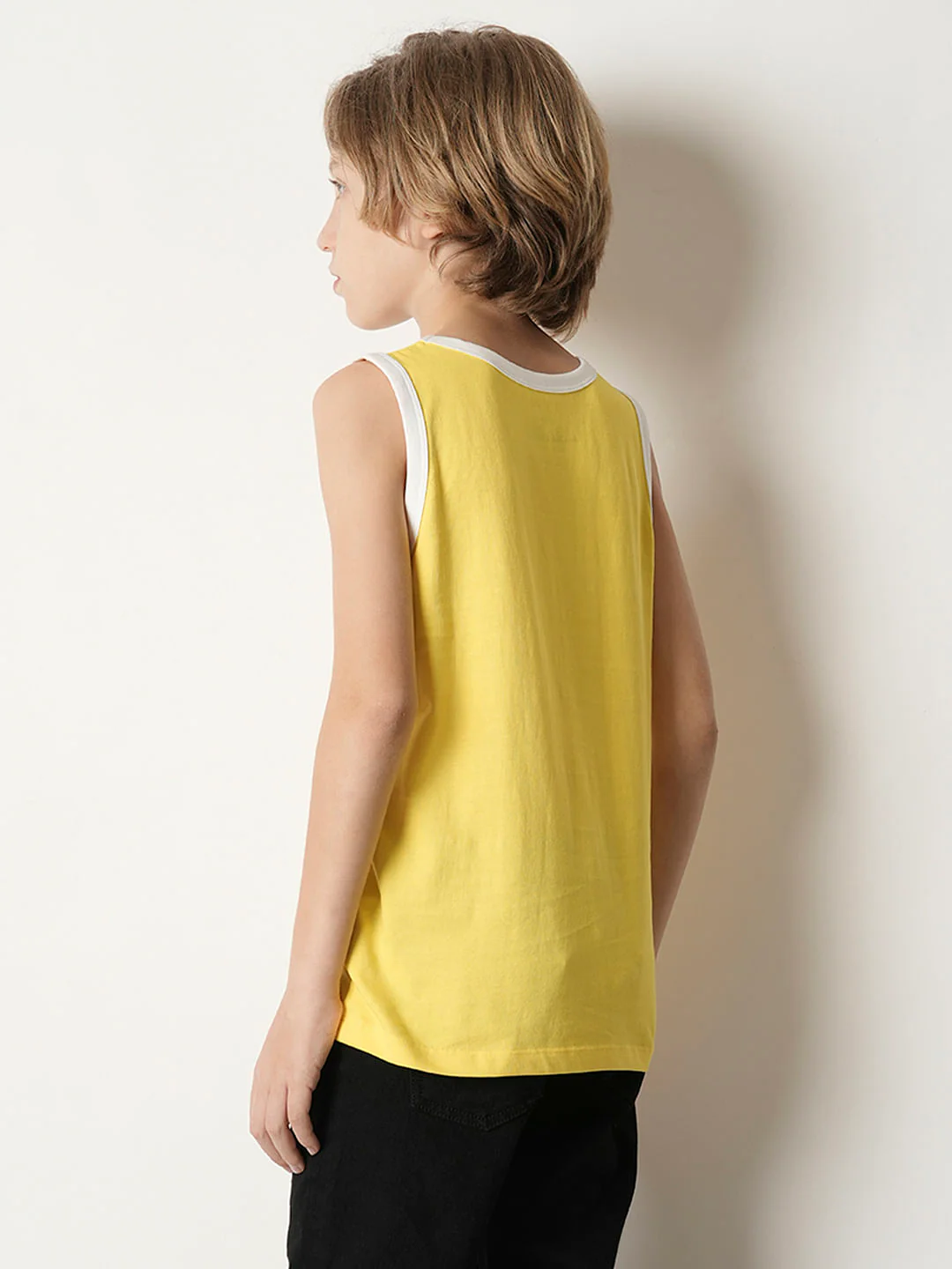Boys Yellow Sleeveless T-shirt - Image 4