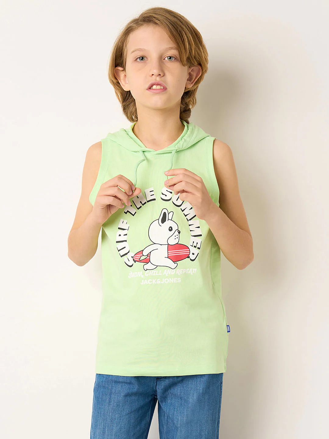 Boys Green Hooded T-shirt - Image 2