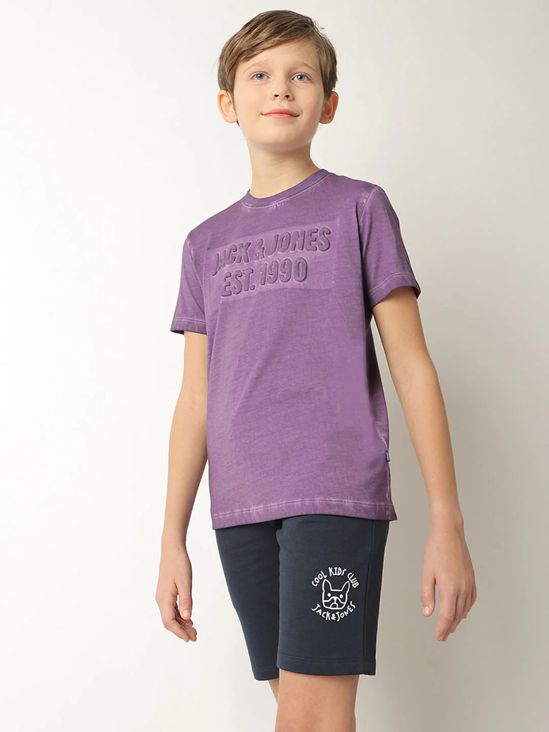 Boys Purple Logo Print T-shirt - Image 3