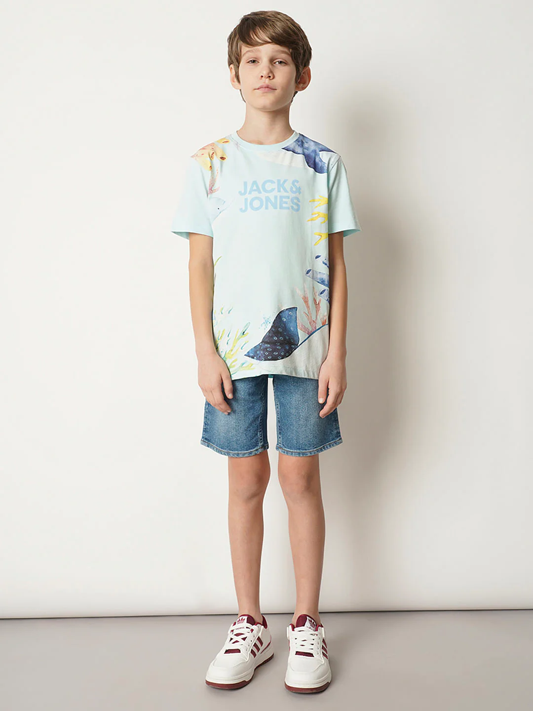 Boys Blue Underwater Print T-shirt - Image 5