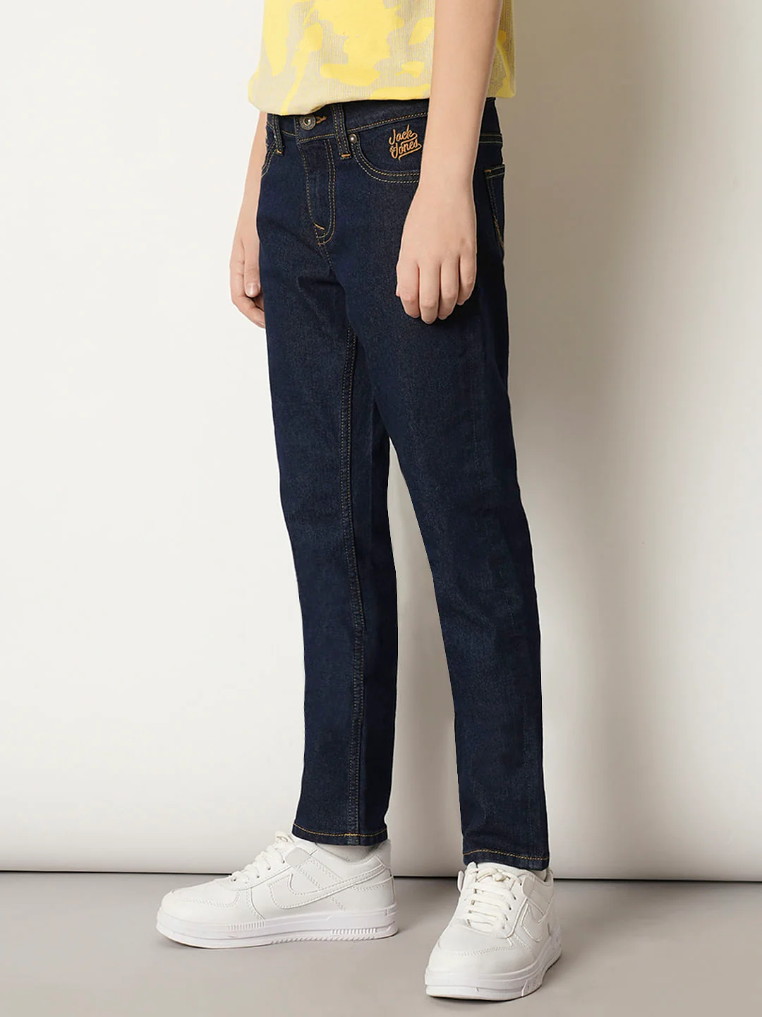 Boys Dark Blue Mid Rise Clark Regular Fit Jeans - Image 3