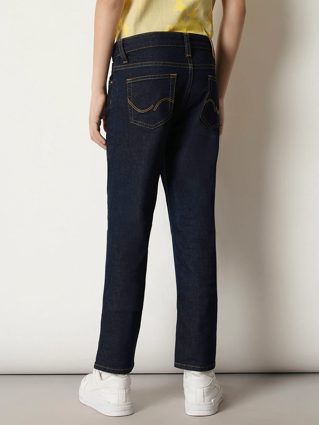 Boys Dark Blue Mid Rise Clark Regular Fit Jeans - Image 4