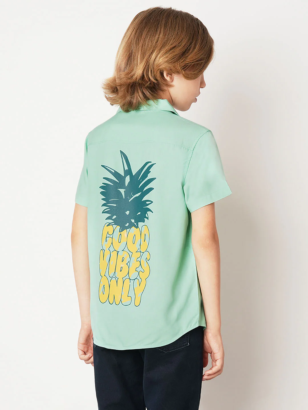 Boys Green Short Sleeves Shirt - Image 4