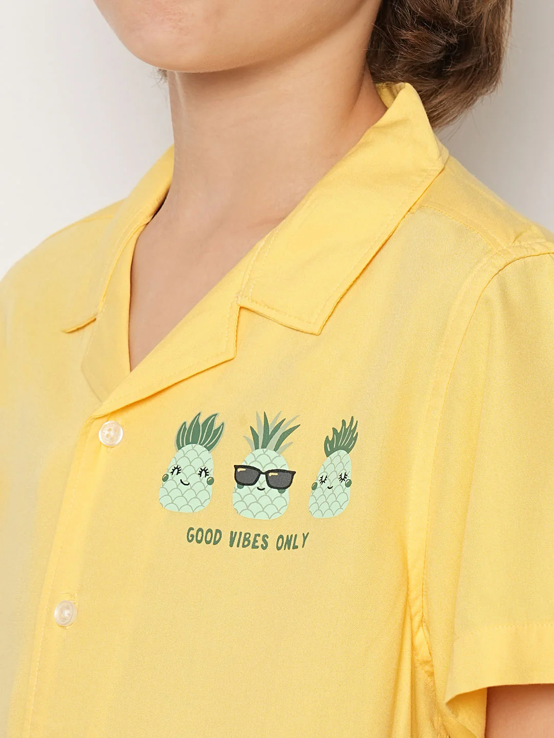 Boys Yellow Pineapple Print Shirt - Image 6