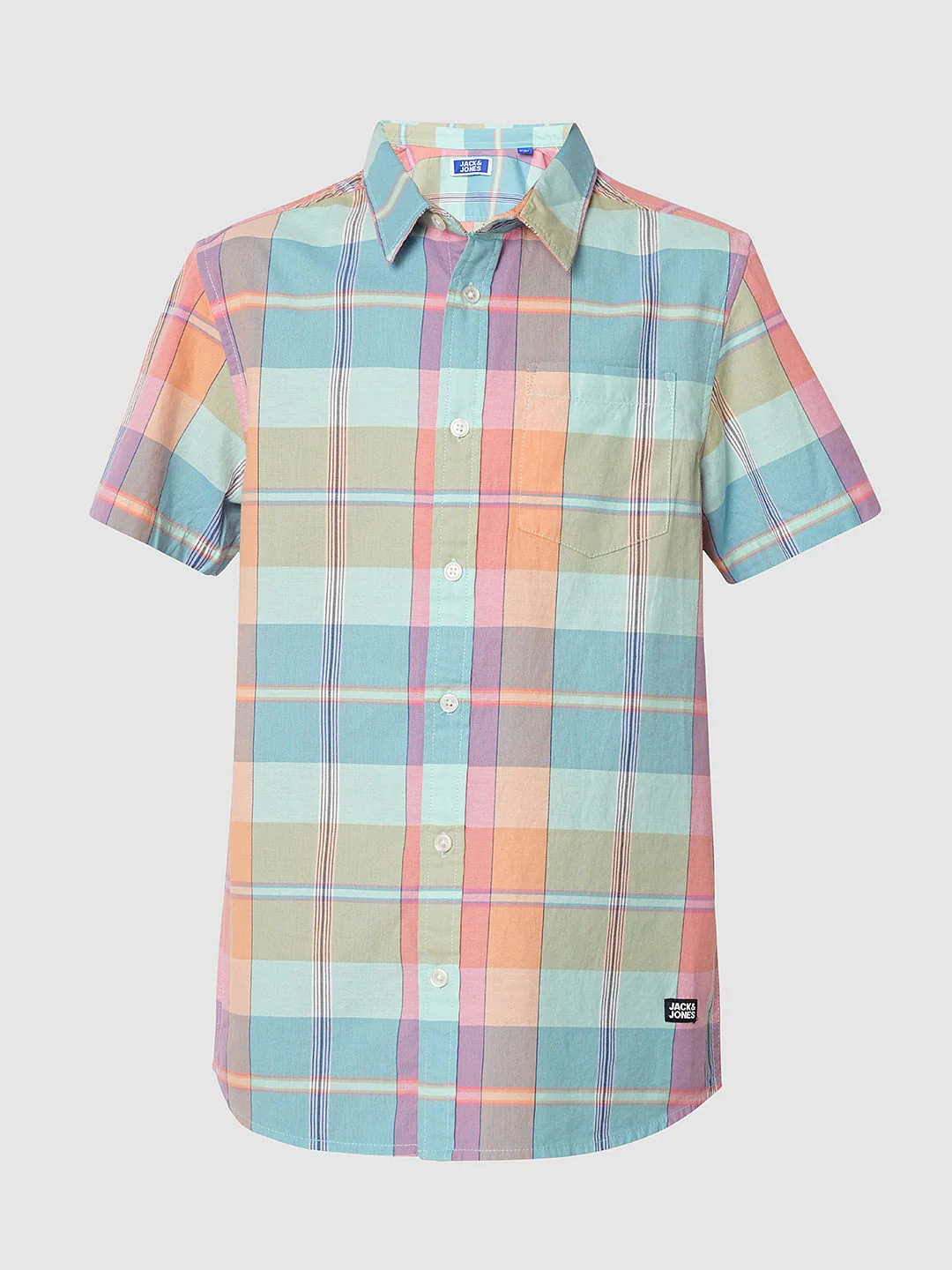 Boys Yellow & Blue Check Cotton Shirt - Image 7