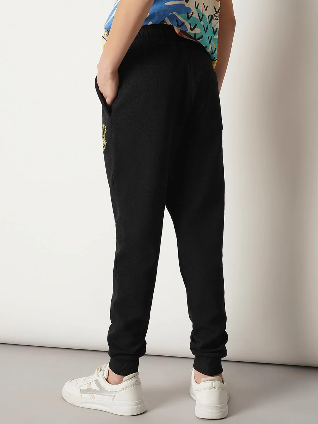Boys Black Cotton Sweatpants - Image 4
