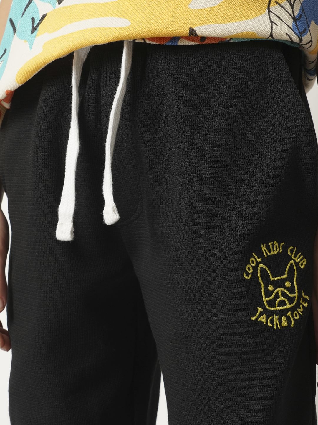 Boys Black Cotton Sweatpants - Image 6