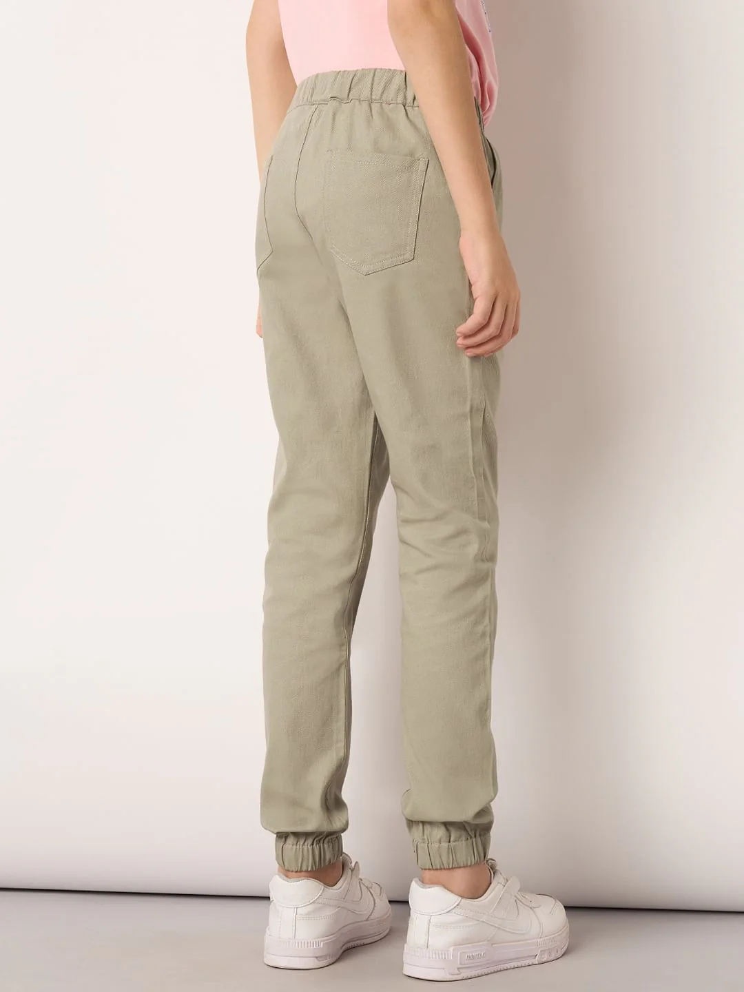 Boys Khaki Mid Rise Jogger Pants - Image 4