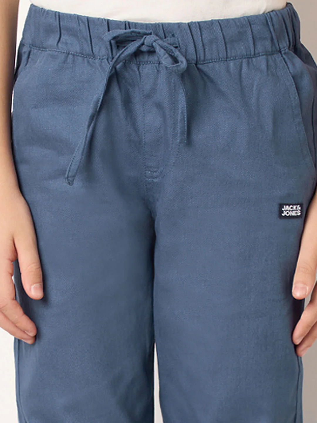 Boys Blue Mid Rise Jogger Pants - Image 6