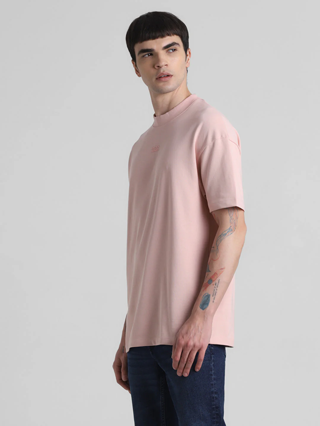 Pink Boxy Fit Crew Neck T-shirt - Image 3